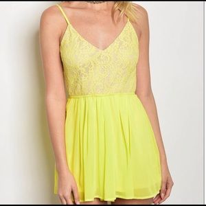 🌼Yellow Lace Romper